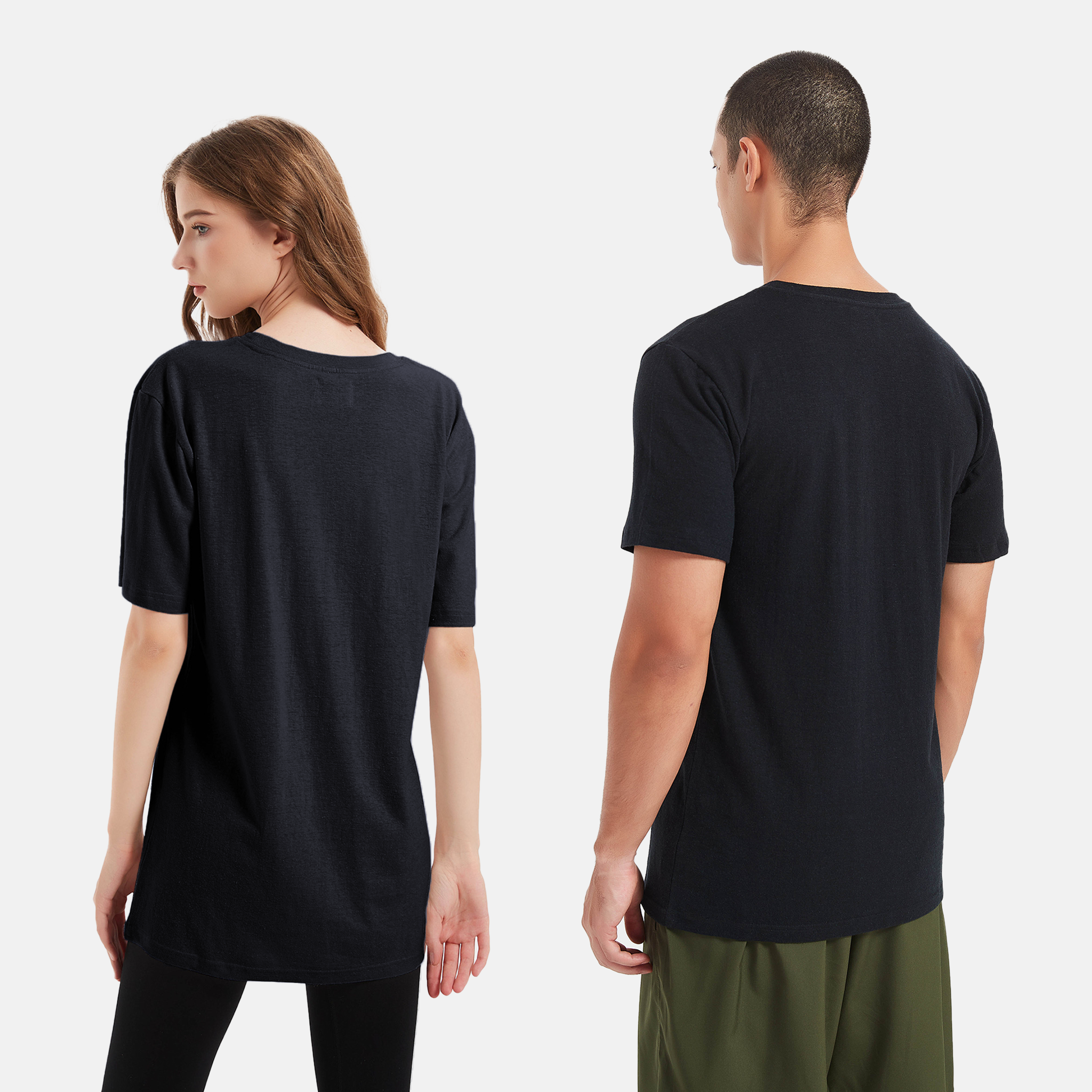 Sustainable black t-shirt made from eco-friendly materials, organic cotton fabric, organic hemp fabric, tee, comfortable, Unisex