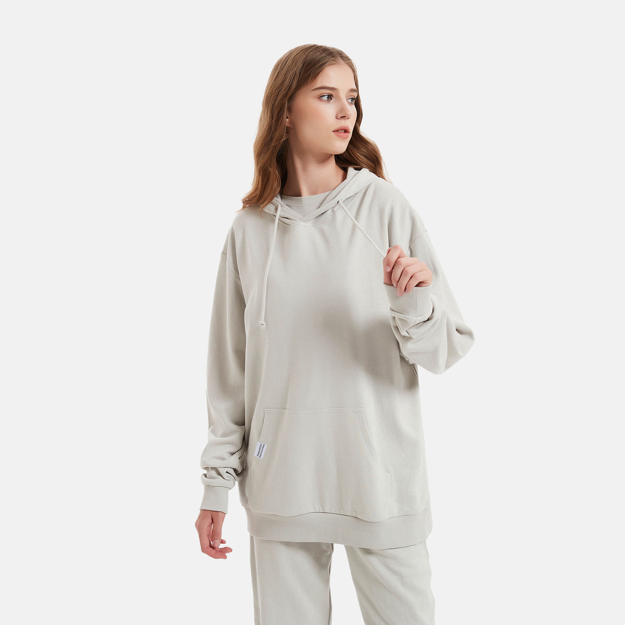 Organic gray hoodie, eco-friendly fashion option, Unisex