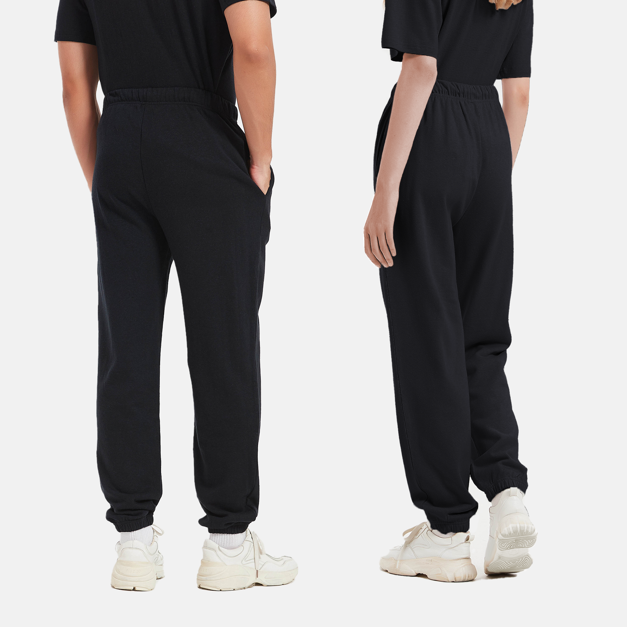 Eco-Friendly Black Sweatpants, Sustainable Style for Casual Comfort, Unisex