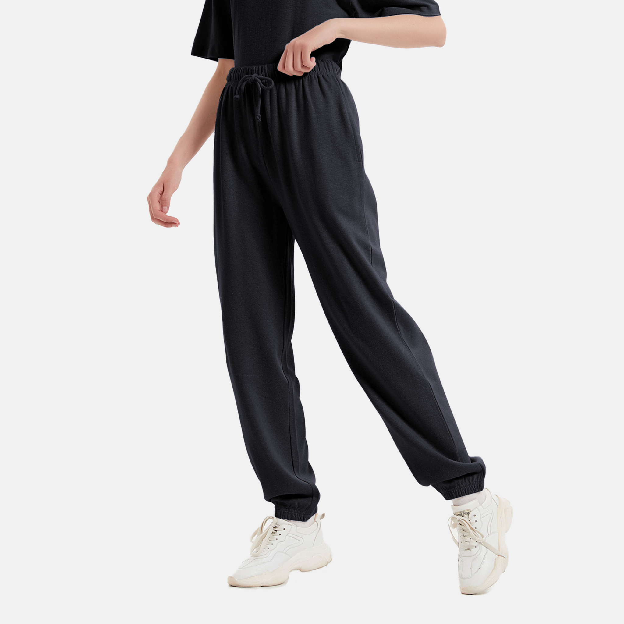 Black Sustainable Sweatpants, Eco-friendly Comfort for Everyday Wear