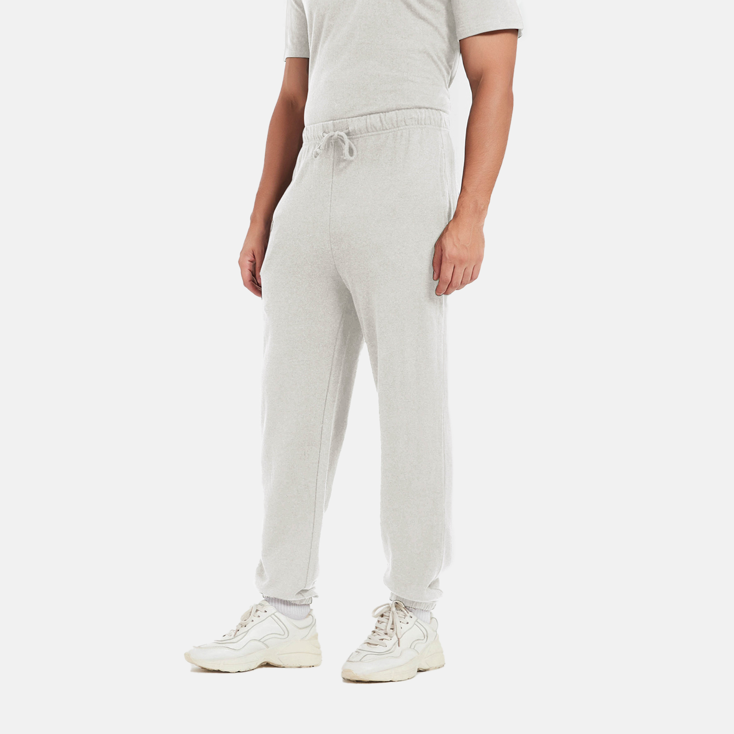 Gray Organic Cotton Sweatpants, Sustainable Loungewear Essential, Mens and Womens