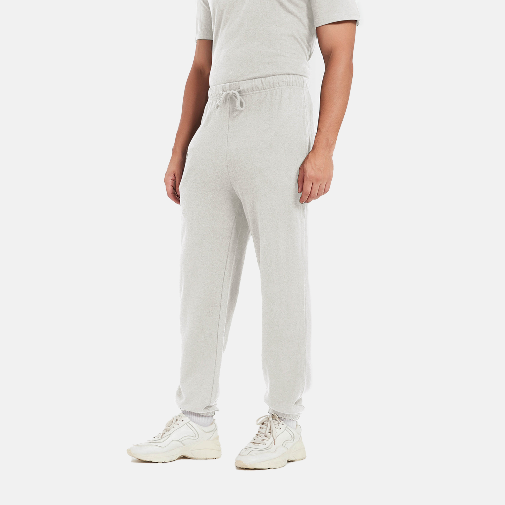 Gray Organic Cotton Sweatpants, Sustainable Loungewear Essential, Mens and Womens