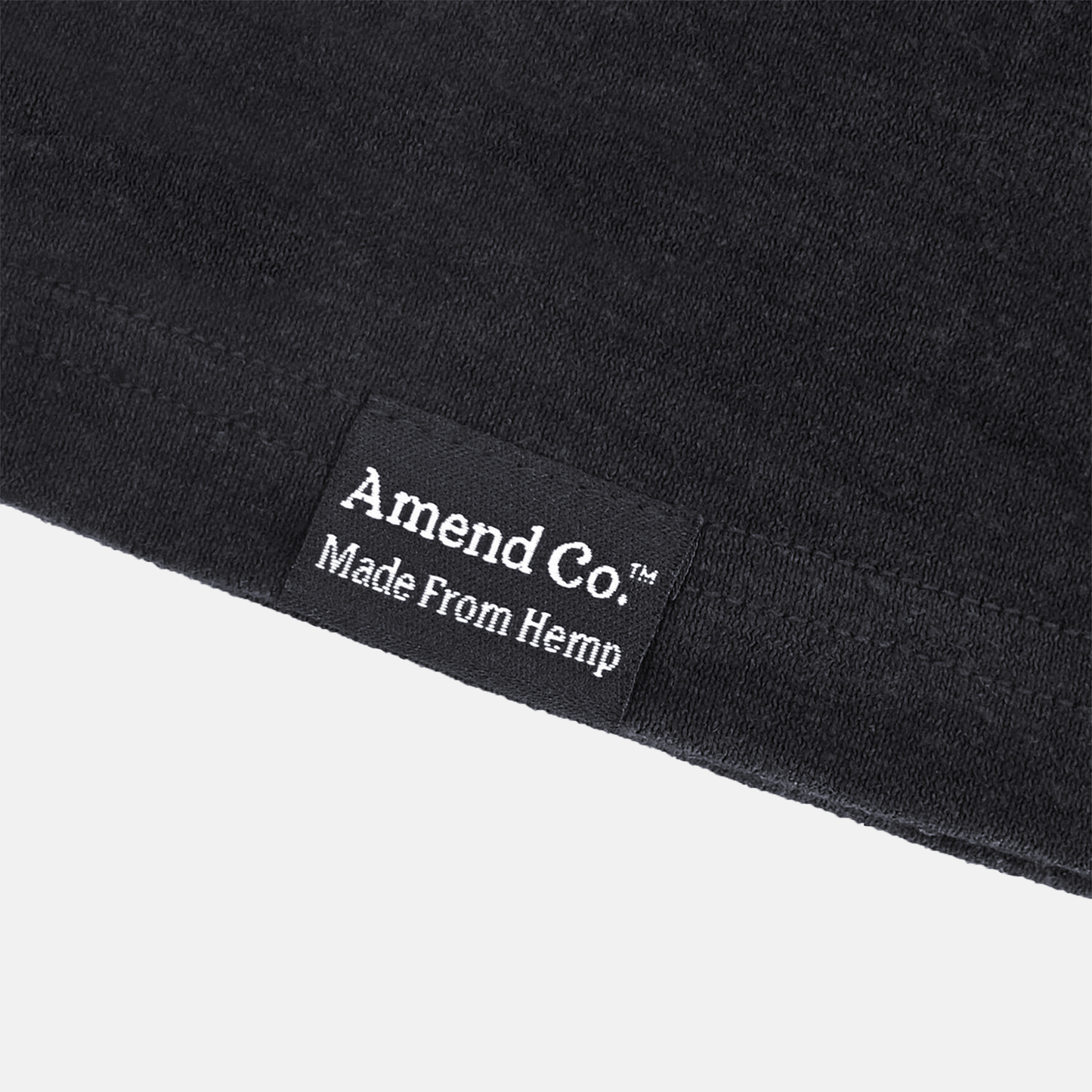 Sustainable clothing, the Amend Co. black logo T-shirt is a fusion of fashion and environmental consciousness