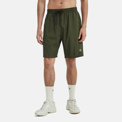 Amend Co. sustainable green shorts, active, yoga, workout, mens