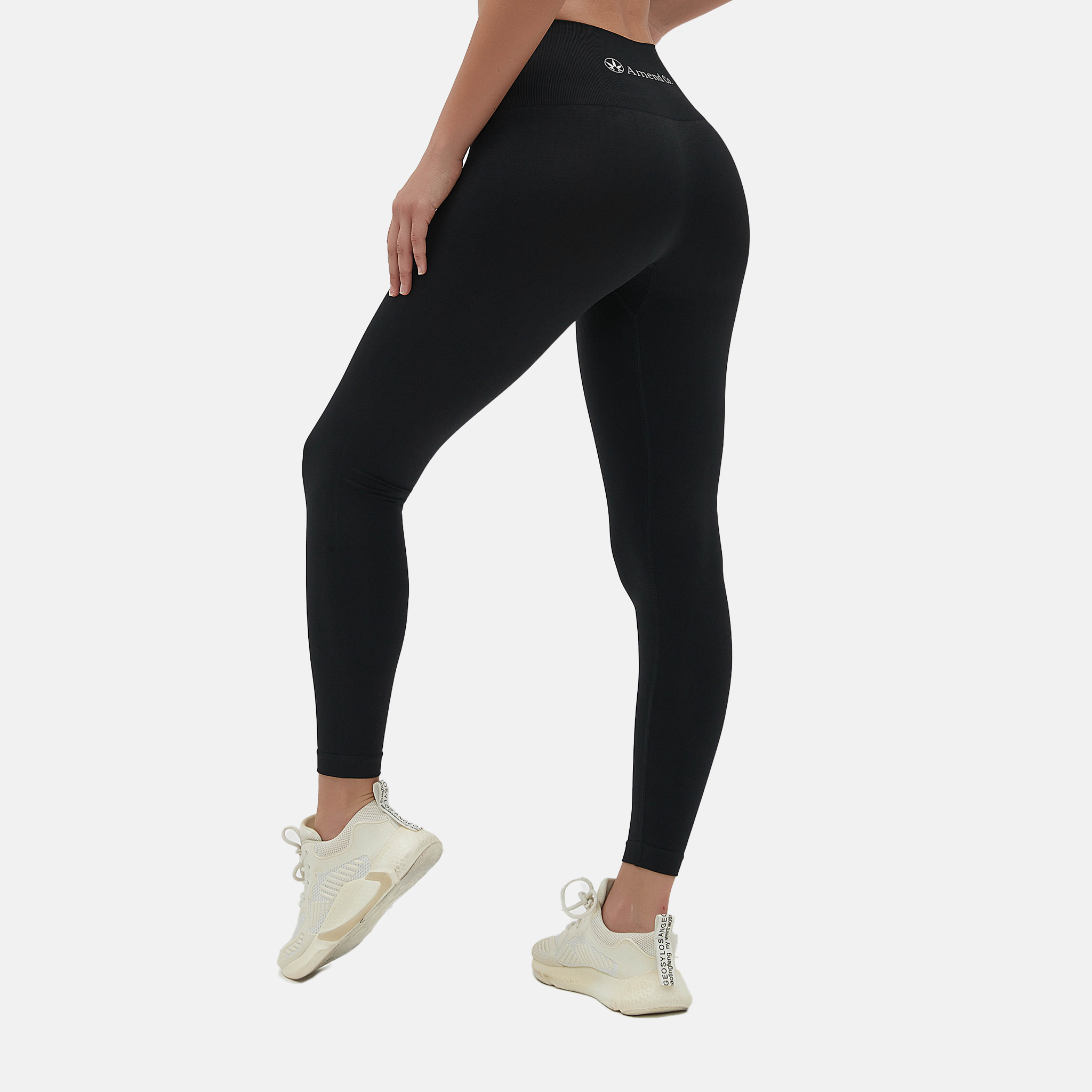 Amend Co. high waist 7/8 seamless black leggings, yoga, workout, sustainable, performance, womens