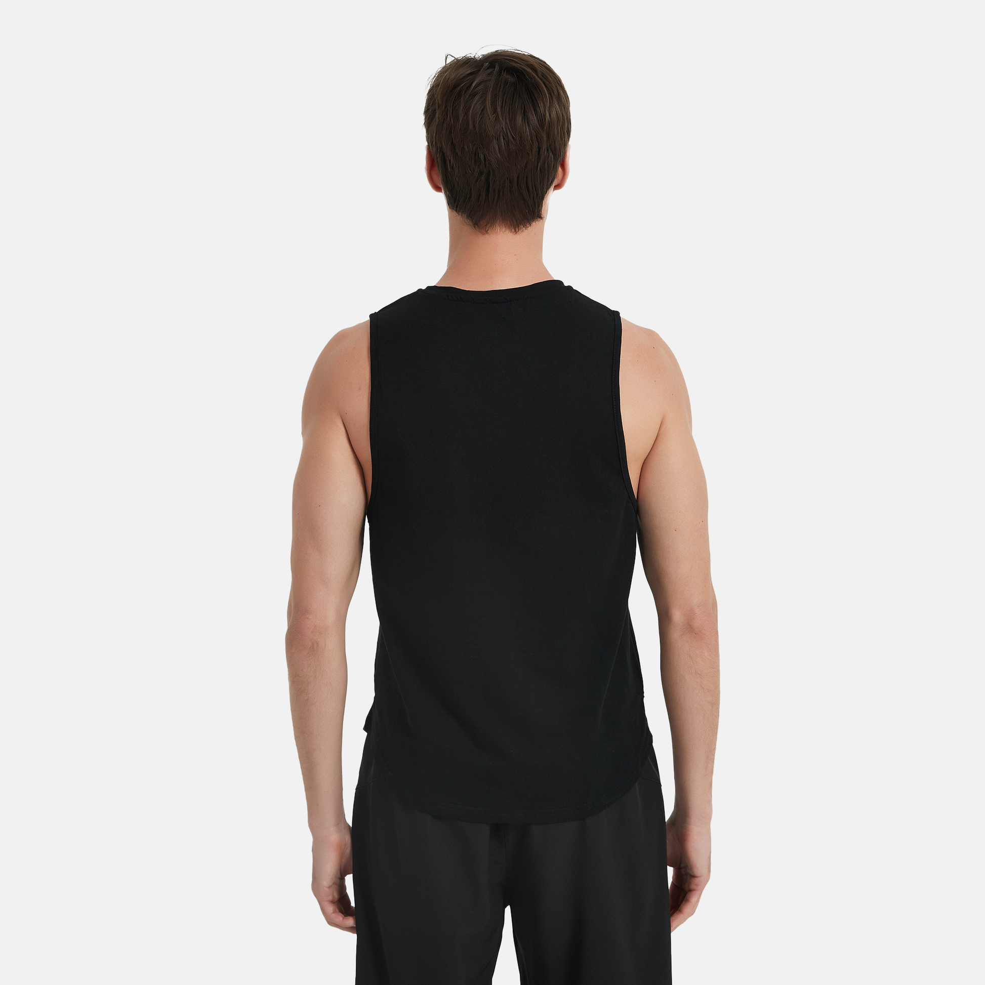 Amend Co. sustainable black tank top, activewear, workout, performance, yoga, comfort, mens