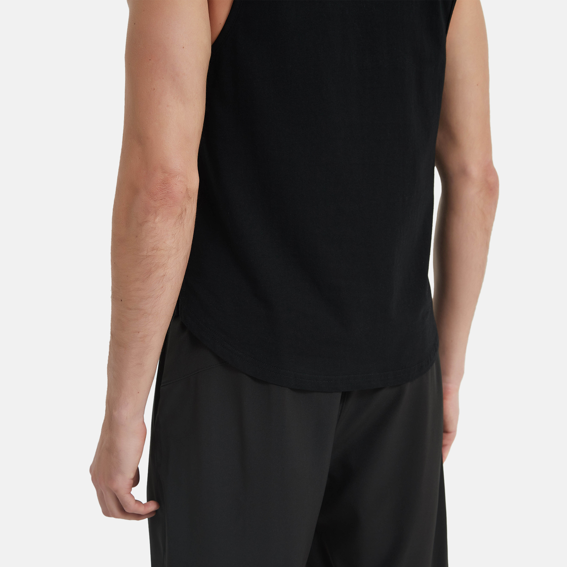 Amend Co. sustainable black tank top, activewear, workout, yoga, mens